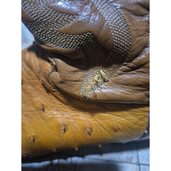 PANHANDLE SLIM  Ostrich Men\'s Boots Size 11.5D Cowboy Leather Brown Western main image 7